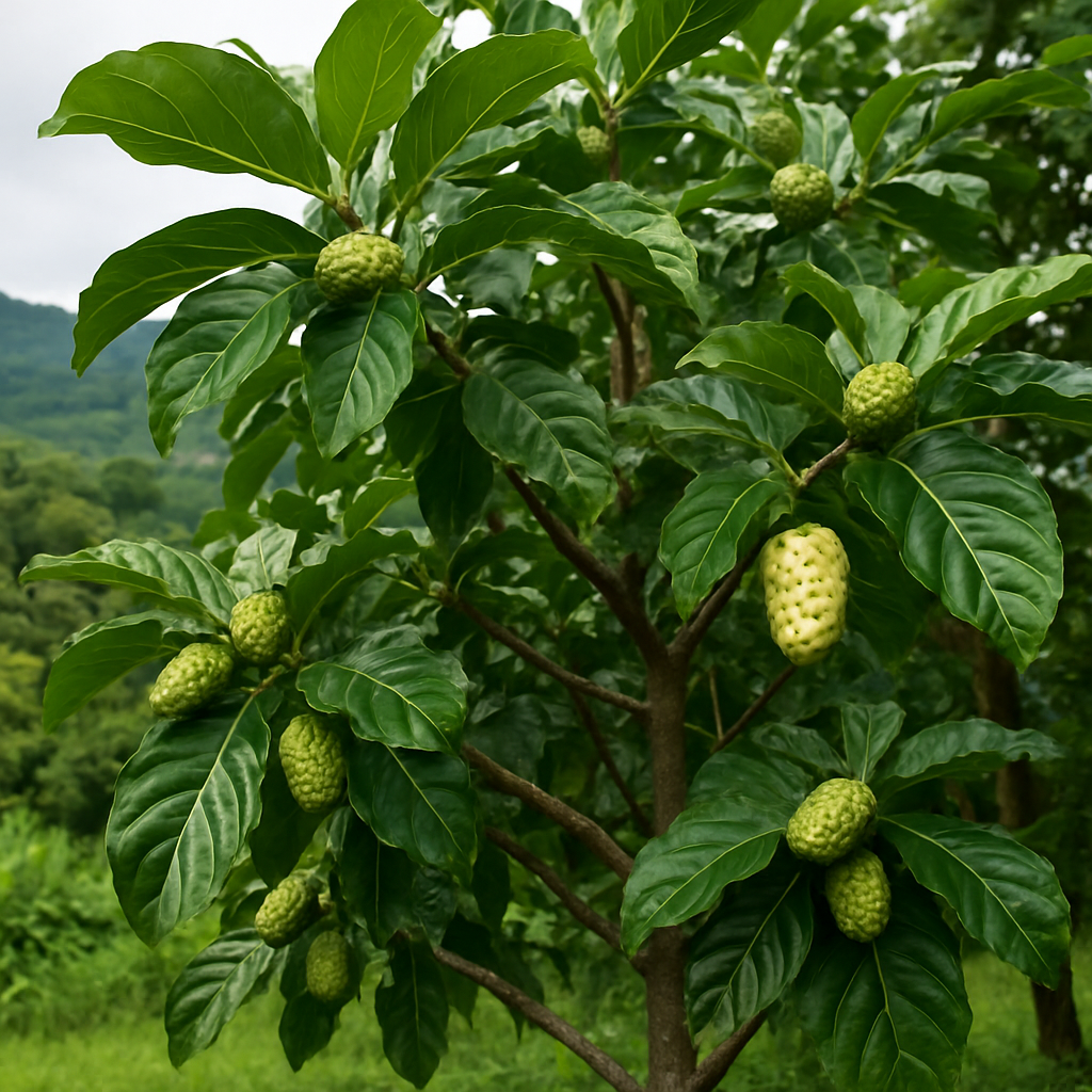 A Picture of a Noni Tree bearing fruits