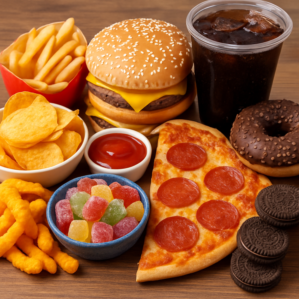 Title A Photo Showing Different Kinds of Processed Food